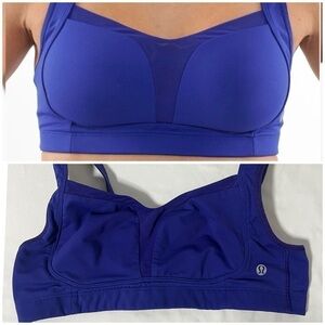 Lululemon Ta Ta Tamer II Sports Bra Pigment Blue No Size Tag Support Mesh Panel